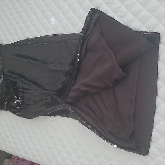 Express Formal Sequin Dress Chocolate Brown Size XS Midi length - Picture 6 of 11
